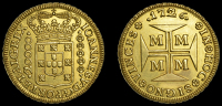 Brazil, John V, 20,000 Réis, 1726, Minas Gerais (Gomes 106.03; KM. 117; F 33). Some light working in reverse field,...