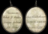 AYRSHIRE, Beith, Robert Houston Medal, an oval engraved silver award, unsigned, engraved (Præmium Roberto D....