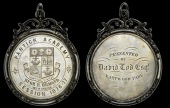 LANARKSHIRE, Glasgow, Partick Academy, an engraved silver award medal, shield, named (Partick Academy, Session...