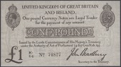 Treasury Series, John Bradbury, £1, 23 October 1914, serial number K1/64 74827, an original and fresh example, good...