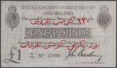 Treasury Series, John Bradbury, Dardanelles Campaign Overprint, £1, 1915-16 (1914), serial number Y/70 47899, with...