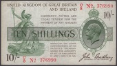 Treasury Series, John Bradbury, 10 Shillings, 16 December 1918, serial number C/3 3876990, an original about...