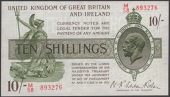 Treasury Series, Warren Fisher, 10 Shillings, 6 November 1922, serial number M/58 893276, central fold but an...