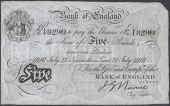 Bank of England, John G. Nairne, £5, Newcastle on Tyne, 22 July 1916, serial number 97/T 18290, pressed, with  very...