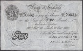Bank of England, Cyril P. Mahon, £5, Leeds, 10 October 1925, serial number 298/U 70832, pressed, very fine and...