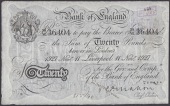 Bank of England, Cyril P. Mahon, £20, Liverpool, 11 November 1927, serial number 39/W 36404, multiple bank stamps...