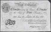 Bank of England, Basil G. Catterns, £5, London, 23 June 1931, serial number 101/J 79620, pressed, about very...