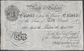 Bank of England, Basil G. Catterns, £10, London, 16 April 1931, serial number 191/L 45917, pinholes, about very...