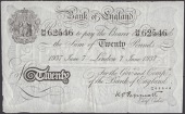 Bank of England, Operation Bernhard, Kenneth O. Peppiatt, £5, London, 1936, prefix A/290 and £20, London, 1937,...