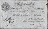 Bank of England, Kenneth O. Peppiatt, £10, London, 17 January 1935, serial number K/142 80142, pressed but a...