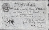 Bank of England, Kenneth O. Peppiatt, £10, Liverpool, 27 June 1934, serial number 152/V 78342, about very fine,...