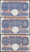 Bank of England, Kenneth O. Peppiatt, £1 (3), 29 March 1940, prefixes A20D, T59D and U32H, also 10 Shillings (2), 2...