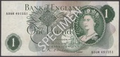 Bank of England, Leslie K. O’Brien, £1, 17 March 1960, serial number A06N 491551, last run experimental issue,...