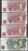Bank of England, Jasper Q. Hollom, £1, 1963, prefixes C12X, C08W, M95, 80M, 10/-, 1963, prefix Y19, 93A, M37, £5,...