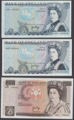 Bank of England, John B. Page, £20, 1970, prefix A10, £10 (2), 1975, prefix B25, M08, £5, 1971, prefix A24, 33R,...