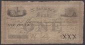 St. Saviour’s Bank, George Collas, Chief of Police, £1, 17 January 1832, serial number 146, signature of George...