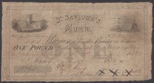 St. Saviour’s Bank, George Collas, Chief of Police, £1, 17 January 1832, serial number 215, signature of Artr(?)...