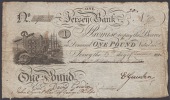 Jersey Bank, E. Gaudin, £1, 19 January 1815, serial number 172, signature of E. Gaudin at low right, David Gaudin...
