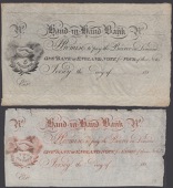 Hand-in-Hand Bank, proof/pull 2 Shillings & 6 Pence and 5 Shillings, 181-, no signatures or serial numbers, first on...