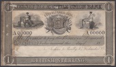 Jersey Mercantile Union Bank, Joshua Le Bailly, Jos. Deslandes & Co., proof/essay for £1, 18-, serial number...