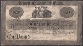 Jersey Caledonian Bank, Le Cornu, Le Gresley & Co., proof £1, 18-, no signatures or serial numbers, some damage and...