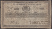 St. Brelade’s Parish Bank, Elias Le Montais, George Dolbel, E Dolbel, Mat. Le Montais, £1, 7 October 1859, serial...