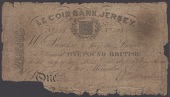 Le Coin Bank, Alexandre & Co., £1, 15 August 1835, serial number 386, manuscript signature of Montais at low right,...