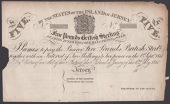 States of the Island of Jersey, proof £5, 18-, no signatures or serial numbers, some edge damage, about very fine...