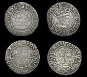 Henry VIII (1509-1547), First coinage, Halfgroats (2), both York, Abp Bainbridge, xb by shield, no keys below,...