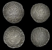 Henry VIII (1509-1547), First coinage, Pennies (2), both Sovereign type, London, mm. crowned portcullis on obv....