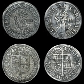 Charles I (1625-1649), York mint, Threepences (2), both mm. lion, reads regno, 1.00g/9h, reads regn, 1.30g/9h (Besly...