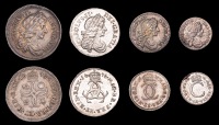Charles II (1660-1685), 1676 (ESC 599 [2372]; S 3392) [4]. Very fine or better, but the Threepence has been cleaned	...
