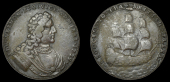 Medals with no location, Admiral Vernon, 1739, a copper medal, unsigned, armoured bust of Vernon right, rev. success...