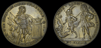 Medals with no location, Duke of Argyll and Sir Robert Walpole, 1741, a pinchbeck medal, unsigned, Argyll standing...