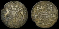 Portobello Medals with no portrait, Capture of Portobello, 1739, a pinchbeck medal, unsigned, crowned arms with...