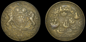 Portobello Medals with no portrait, Capture of Portobello, 1739, a pinchbeck medal signed I.W., crowned arms with...