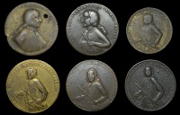 Portobello Medals with Vernon’s portrait alone, Capture of Portobello, 1739, a pinchbeck medal, signed T.M., 39mm...