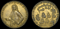 Portobello Medals with Vernon’s portrait alone, Capture of Portobello, 1739, a pinchbeck medal, unsigned,...