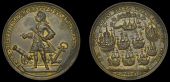 Portobello Medals with Vernon’s portrait and icons, Capture of Portobello, 1739, a pinchbeck medal, unsigned,...