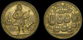 Portobello Medals with Vernon’s portrait and icons, Capture of Portobello, 1739, a pinchbeck medal, unsigned,...