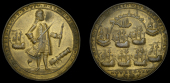 Portobello Medals with Vernon’s portrait and icons, Capture of Portobello, 1739, a pinchbeck medal, unsigned,...