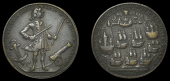 Portobello Medals with Vernon’s portrait and icons, Capture of Portobello, 1739, a pinchbeck medal, unsigned...