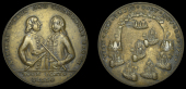 Portobello Medals with Multiple Portraits, Capture of Portobello, 1739, a pinchbeck medal, unsigned, three-quarter...