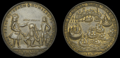 Portobello Medals with Multiple Portraits, Capture of Portobello, 1739, a pinchbeck medal signed I.W., de Lezo...