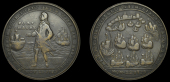 Fort Chagre Medals, Capture of Fort Chagre, 1740, a pinchbeck medal, unsigned, Vernon standing left, Fort Chagre to...
