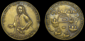 Cartagena Medals, Battle of Cartagena, 1741, a pinchbeck medal, unsigned, three-quarter length figure of Vernon...