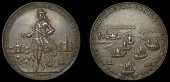 Cartagena Medals, Battle of Cartagena, 1741, a pinchbeck medal, unsigned, Vernon standing left, town behind, trees...