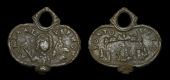 Other Vernoniana, Capture of Portobello, 1739, a small copper or brass key handle, admiral vernon, bust facing, rev....
