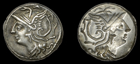 Roman Republican Coinage, L. Appuleius Saturninus, Denarius, Rome, 104, helmeted head of Roma left, 3.96g (cf. Craw....