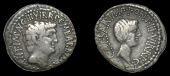 Roman Imperatorial Coinage, Mark Antony and Octavian, Denarius, Ephesus, 41, with M. Barbatius Pollio, similar,...